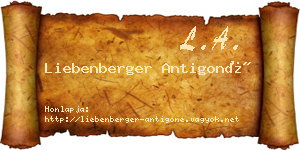 Liebenberger Antigoné névjegykártya